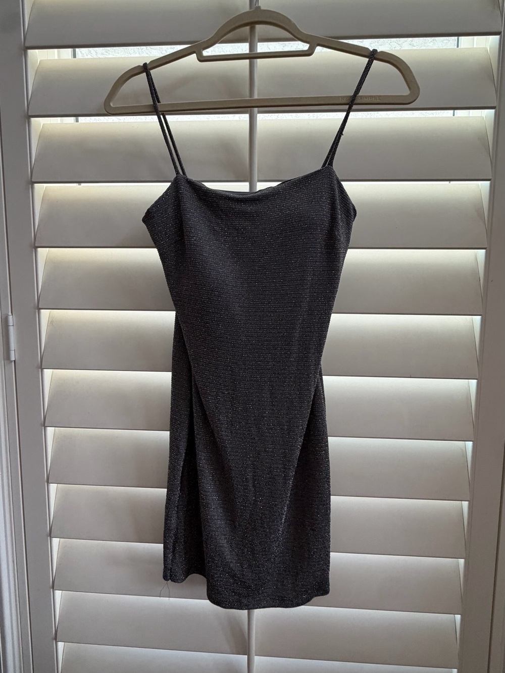 Windsor Black Sparkle Mini Slip Dress